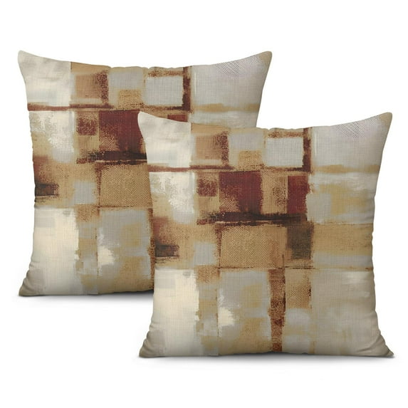 Reinvent Your Space - Brown & Teal Abstract Pillow Covers, Perfect for Sofas, Beds, and Outdoor Lounges