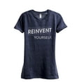 thumbnail image 1 of Reinvent Yourself Women's Fashion Relaxed T-Shirt Tee Heather Navy Medium, 1 of 5