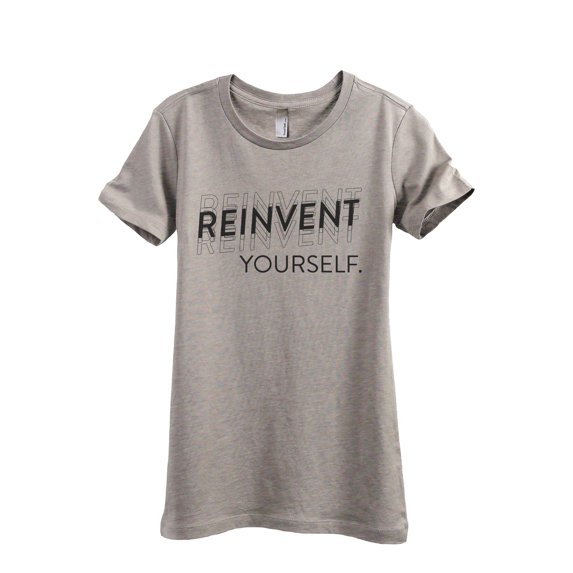 Reinvent Yourself Women's Fashion Relaxed T-Shirt Tee Heather Tan Small