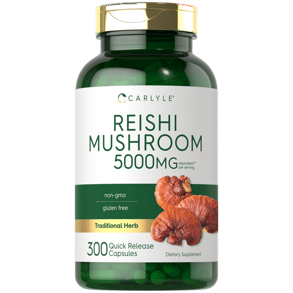 Reishi Mushroom Extract 5000mg | 300 Capsules for Men and Women | by Carlyle