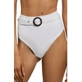thumbnail image 1 of Reiss Danielle Belted High Waist Bikini Bottoms in White Size 10, 1 of 4