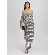 Reiss Fabia Bardot Stripe Maxi Dress Size 8 New with tags