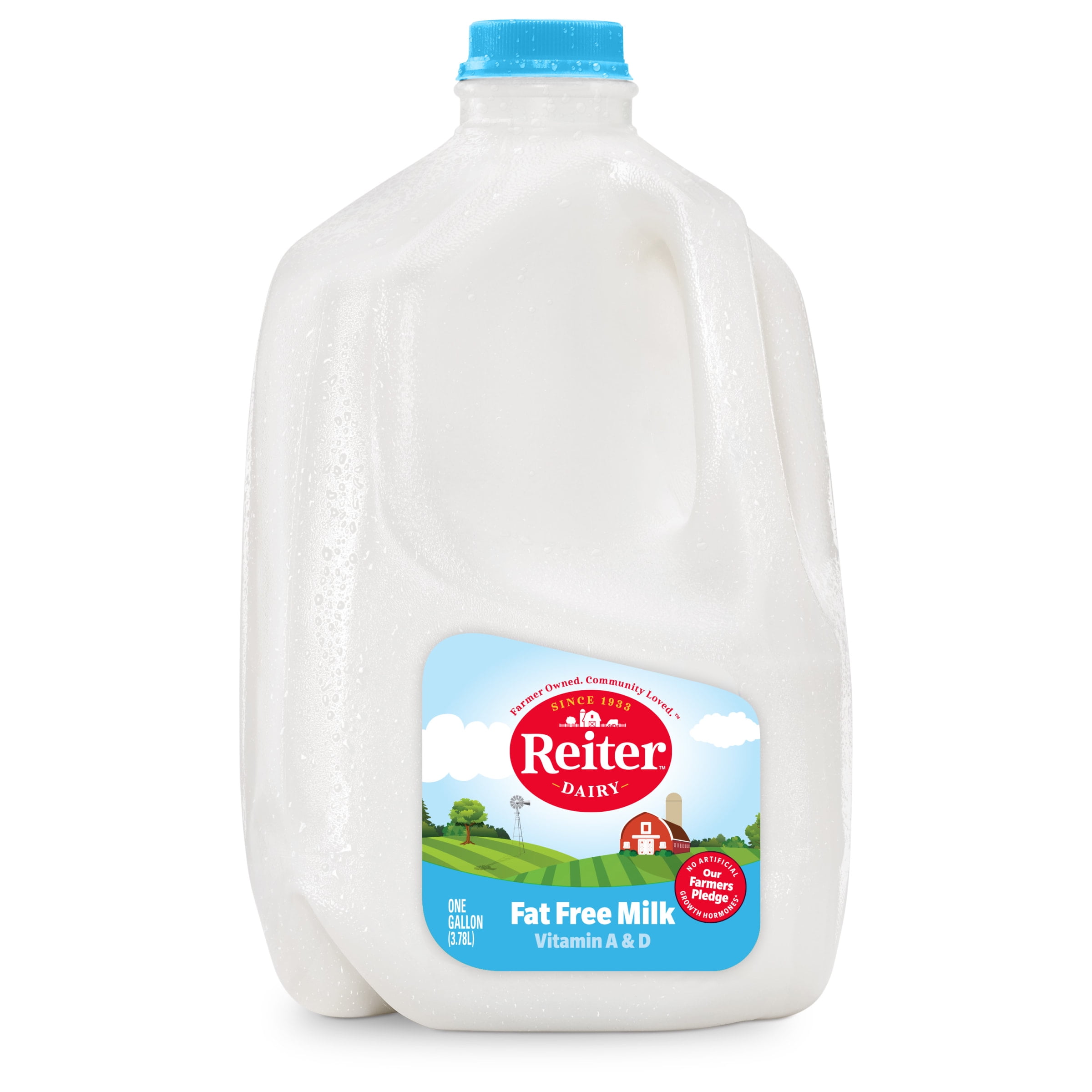 Reiter Dairy Fat Free Milk with Vitamin A and D, Skim Milk Gallon 1