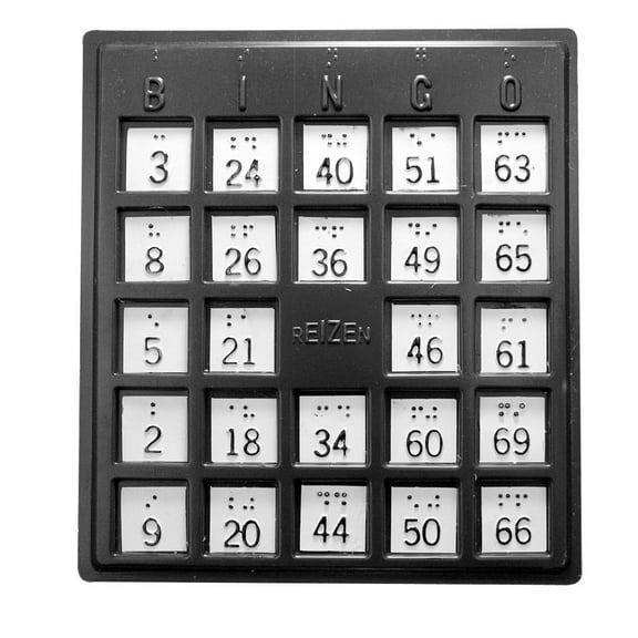 Reizen Braille Bingo Board, 8 1/4 X 8 1/4 inches