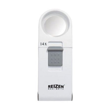 Reizen Maxi-Brite LED Handheld Magnifier Loupe - 14X, White,