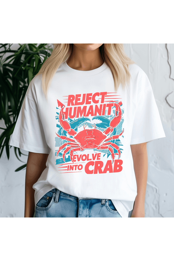 Reject Humanity Crab Shirt, Horror Crab Horror T shirt, Meme Shirt, Funny Shirts, Funny Gift, Graphic Tees