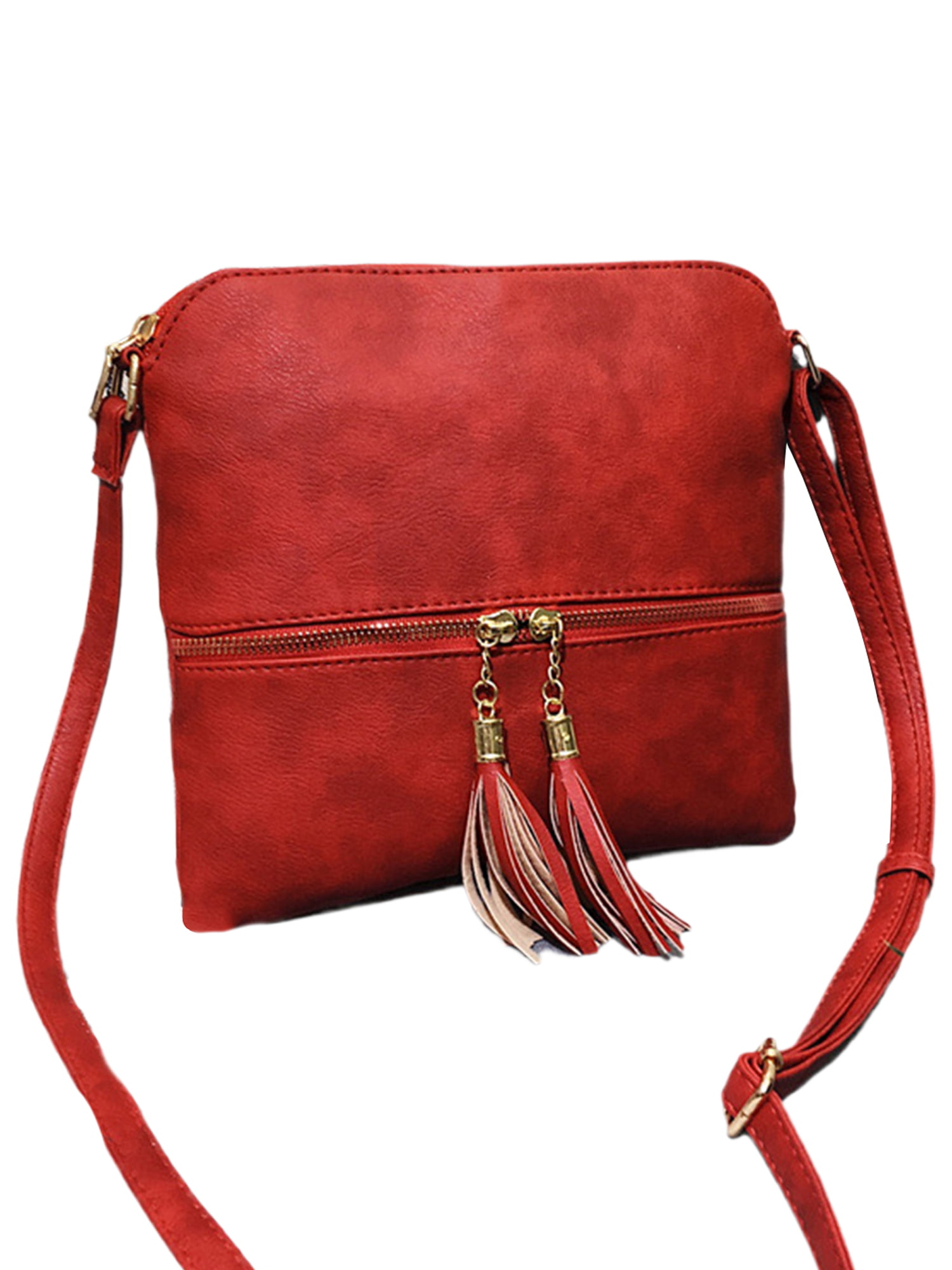 Rejlun Ladies Shoulder Bags Multi Pockets Handbag Messenger PU Leather  Purse Zipper Women Retro Adjustable Strap Designer White 