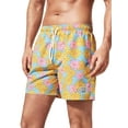 thumbnail image 1 of Rejlun Mens Bottoms Striped Beach Shorts Floral Print Summer Short Pants Loose Mini Trousers Casual Holiday Beachwear Style-D L, 1 of 2