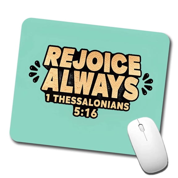 Rejoice Always Bible Verse Mouse Pad Low Profile Gaming Mat