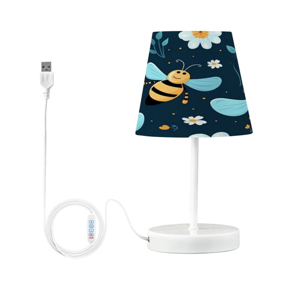 Rejoice Bee with Flower Desk Lamp LED Table Nightstand Lamps with 3 Color Temperatures for Home Bedroom Living Room Decor 8x12