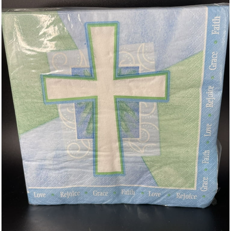 Rejoice Blue Communion Luncheon Napkins 36Ct - Walmart.com