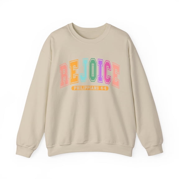 Rejoice Collegiate Easter Sweatshirt, Scripture Philippians Sweatshirt
