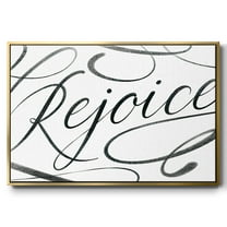 Rejoice - Framed Gallery Wrapped Holiday Canvas - 17 x 25 - Gold Frame