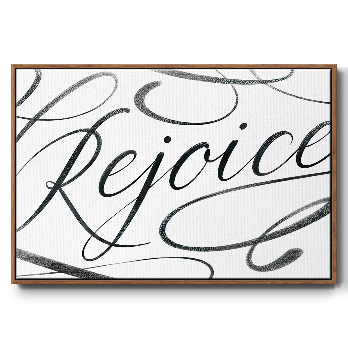 Rejoice - Framed Gallery Wrapped Holiday Canvas - 17 x 25 - Rosewood Frame