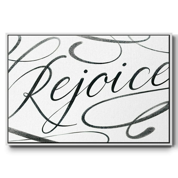 Rejoice - Framed Gallery Wrapped Holiday Canvas - 17 x 25 - White Frame