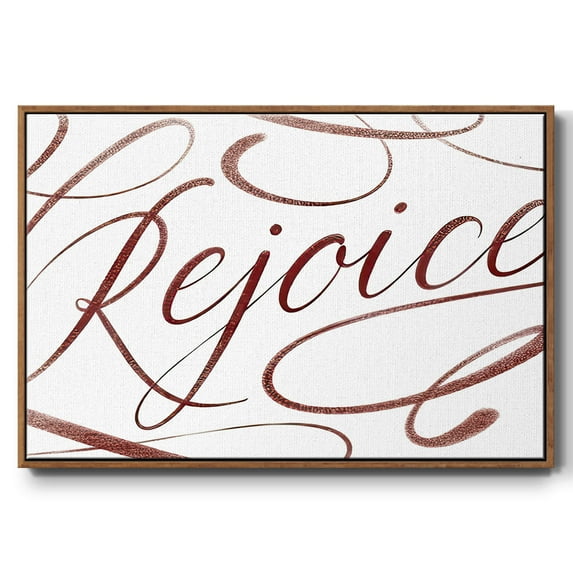 Rejoice - Framed Gallery Wrapped Holiday Canvas - 25 x 37 - Rosewood Frame
