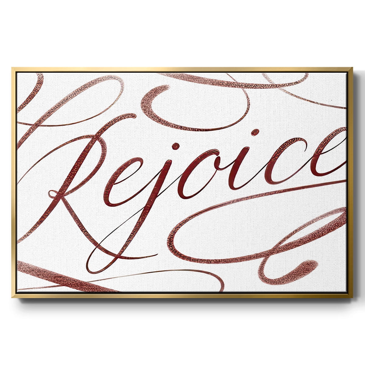 Rejoice - Framed Gallery Wrapped Holiday Canvas - 27 x 41 - Gold Frame