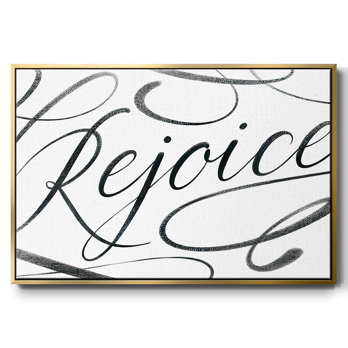 Rejoice - Framed Gallery Wrapped Holiday Canvas - 27 x 41 - Gold Frame
