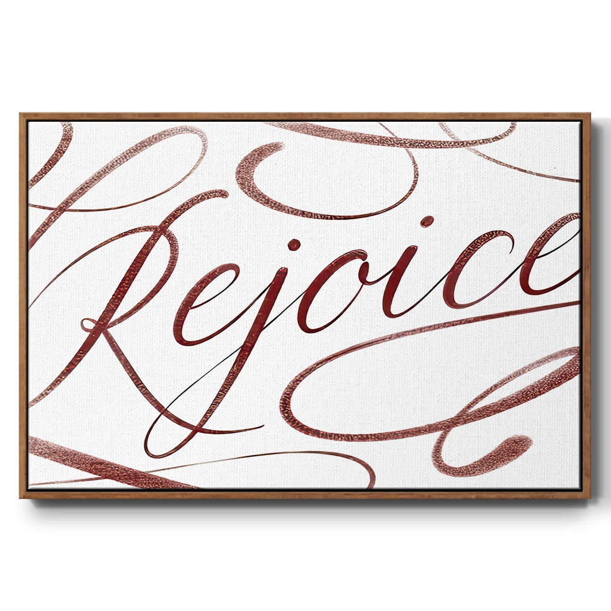 Rejoice - Framed Gallery Wrapped Holiday Canvas - 27 x 41 - Rosewood Frame