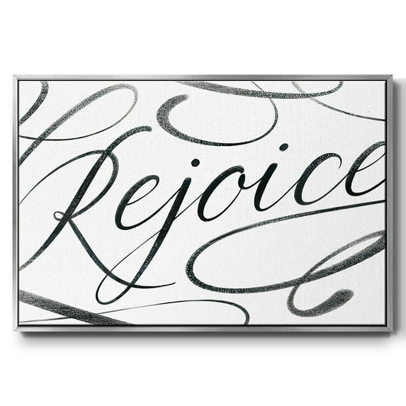 Rejoice - Framed Gallery Wrapped Holiday Canvas - 27 x 41 - Silver Frame