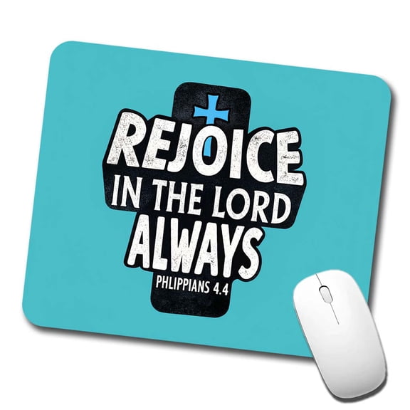 Rejoice In The Lord Always Philippians Bible Verse Mouse Pad Low Profile Gaming Mat