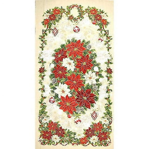 Rejoice Metallic fabric Panel 23x44" by P & B Textiles. Sold by the panel