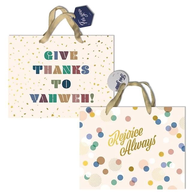 Happy Hanukkah Large Gift Bag - 12"H X 10"W X 5"D Blue & Silver Star Of David Pattern - View #4