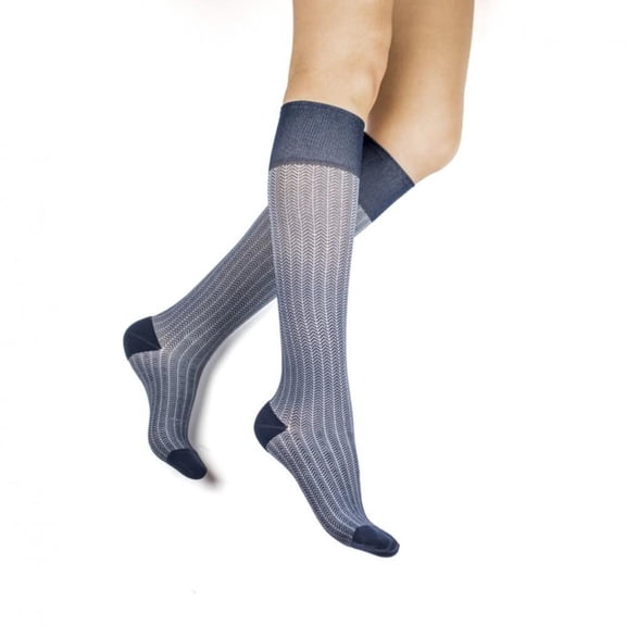 Rejuva Coolmax Compression Knee High Socks (Marine, Medium)