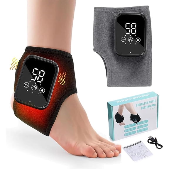 Foot Massager,3 in 1 Foot Massager for Neuropathy,Adjustable Cordless Ankle Massage with Heat,Rechargeable Foot Heel &Ankle Warmer Machine with Kneading,Vibration