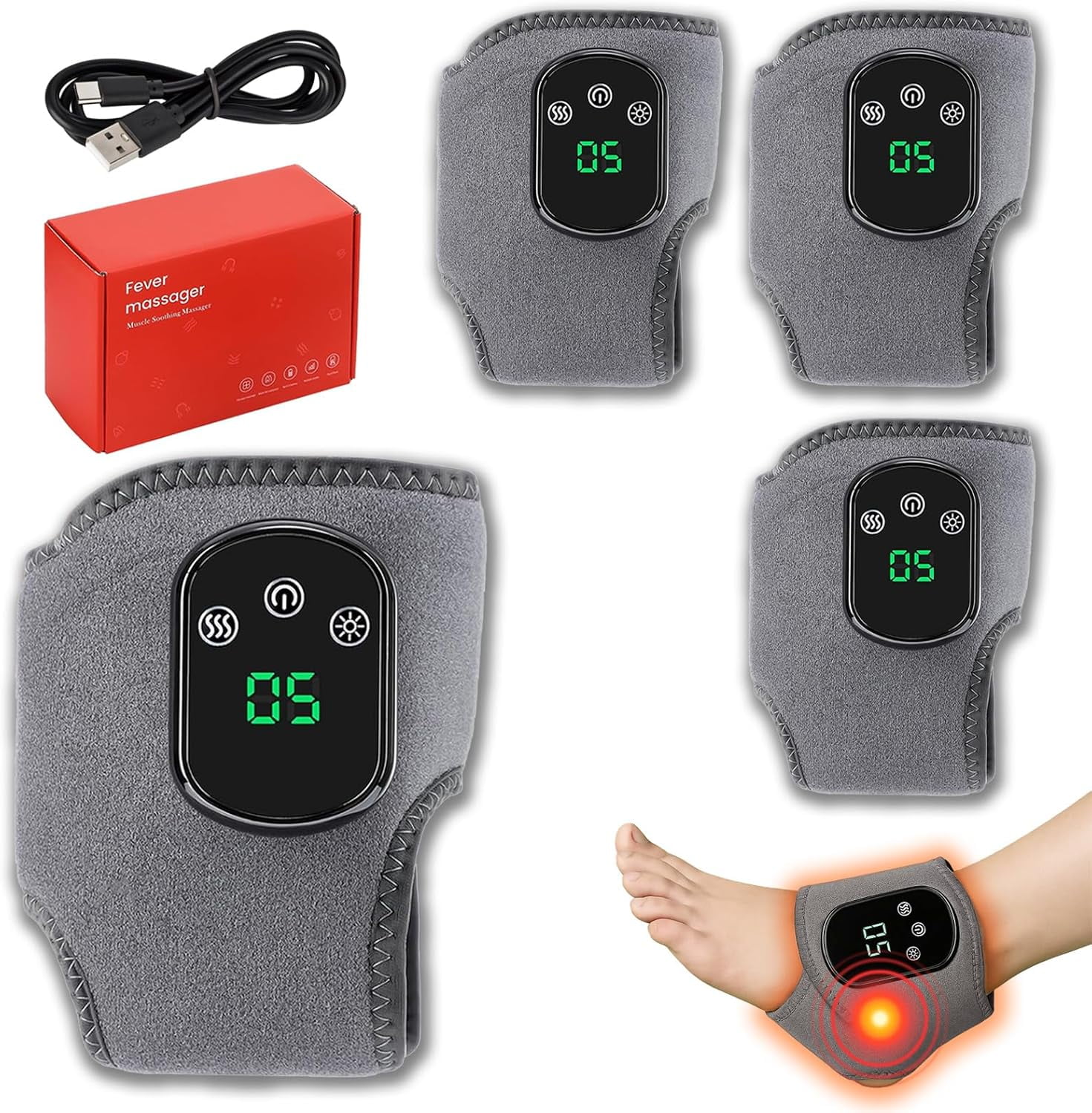 Foot Massagers Triple Therapy Foot & Ankle Massager With Heat