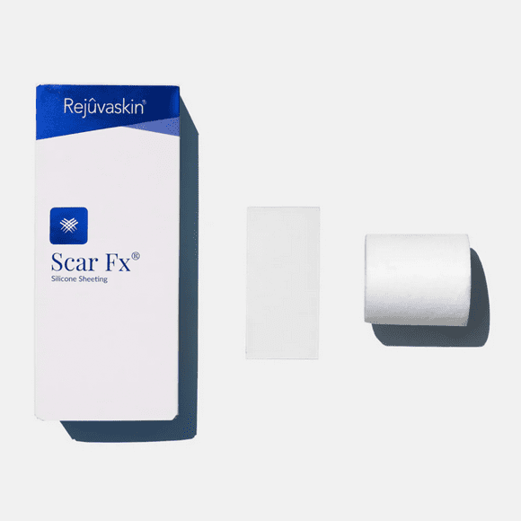 Rejuvaskin Scar Fx Silicone Sheeting  1.5 inch x 3 inches Silicone Scar Tape for Small Surgical Scars - Silicone Tape for Soften, Flatten, Reduce and Recover Scars - Physician Recommended- 1 Sheet