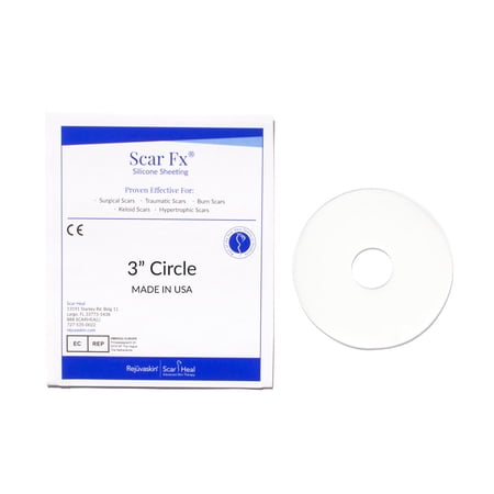 Rejuvaskin Scar Fx Silicone Sheeting - 3" Breast Circle - Single Sheet - 100% Healthcare Grade - Physician Recommended