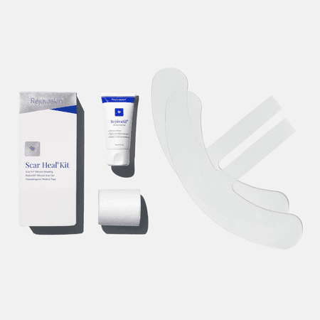 Rejuvaskin Scar Heal Kit - Scar Kit For Breast Scar - Scar Treatment for Soften, Flatten, Reduce and Recover Scars - Scar Gel, Breast Piece Pair Silicone Sheet & Medical Tape - Physician Recommended