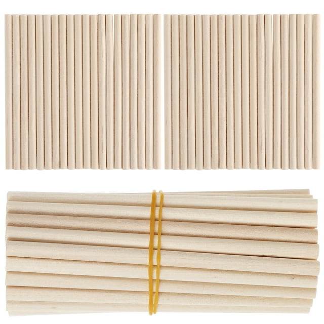 Rejuvena 100 Pcs Wooden Dowel Rods Wood Sticks for Woodworking Building