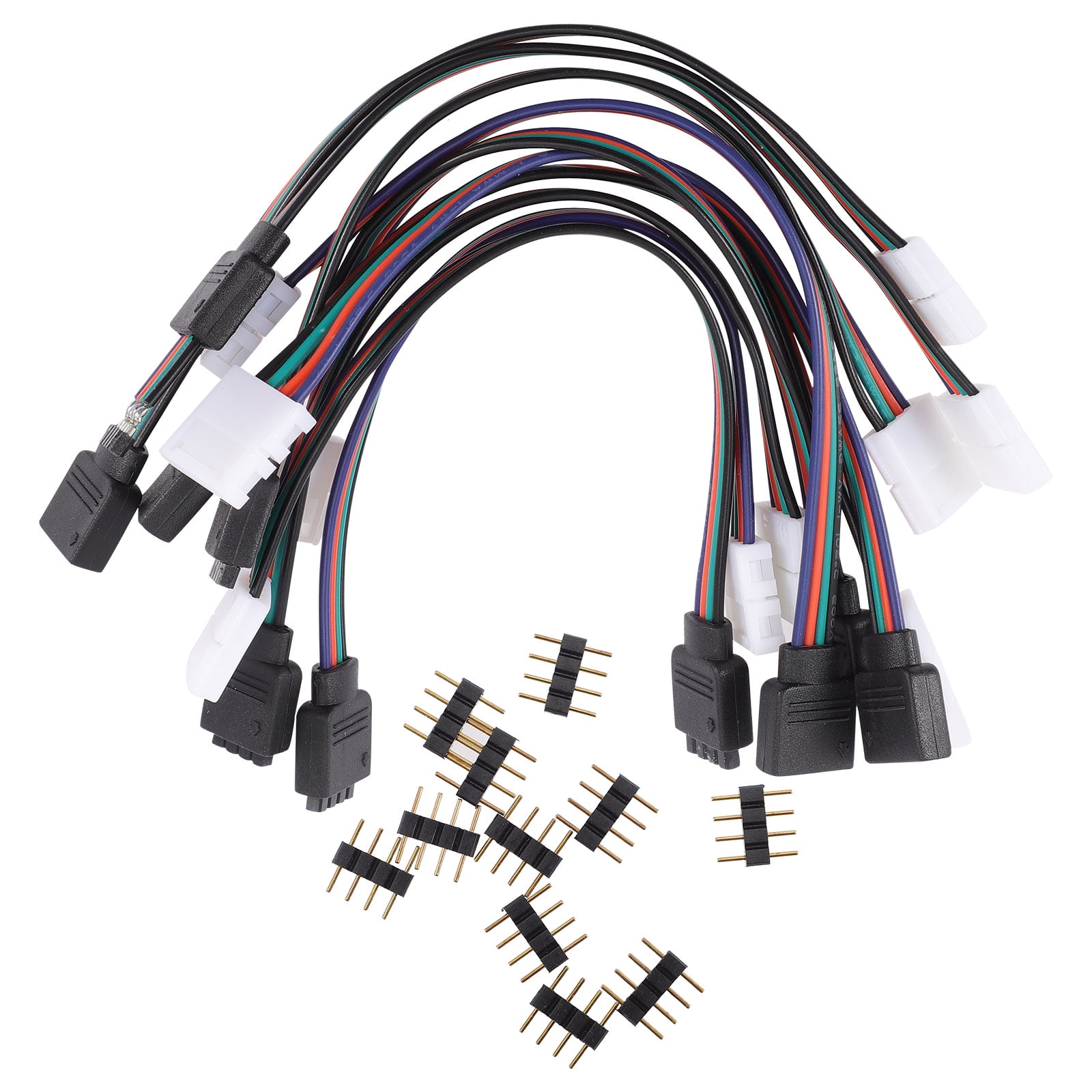 Rejuvena 10pcs LED Light Strip Connector 4 Pin LED Connector RGB Connector Adapter