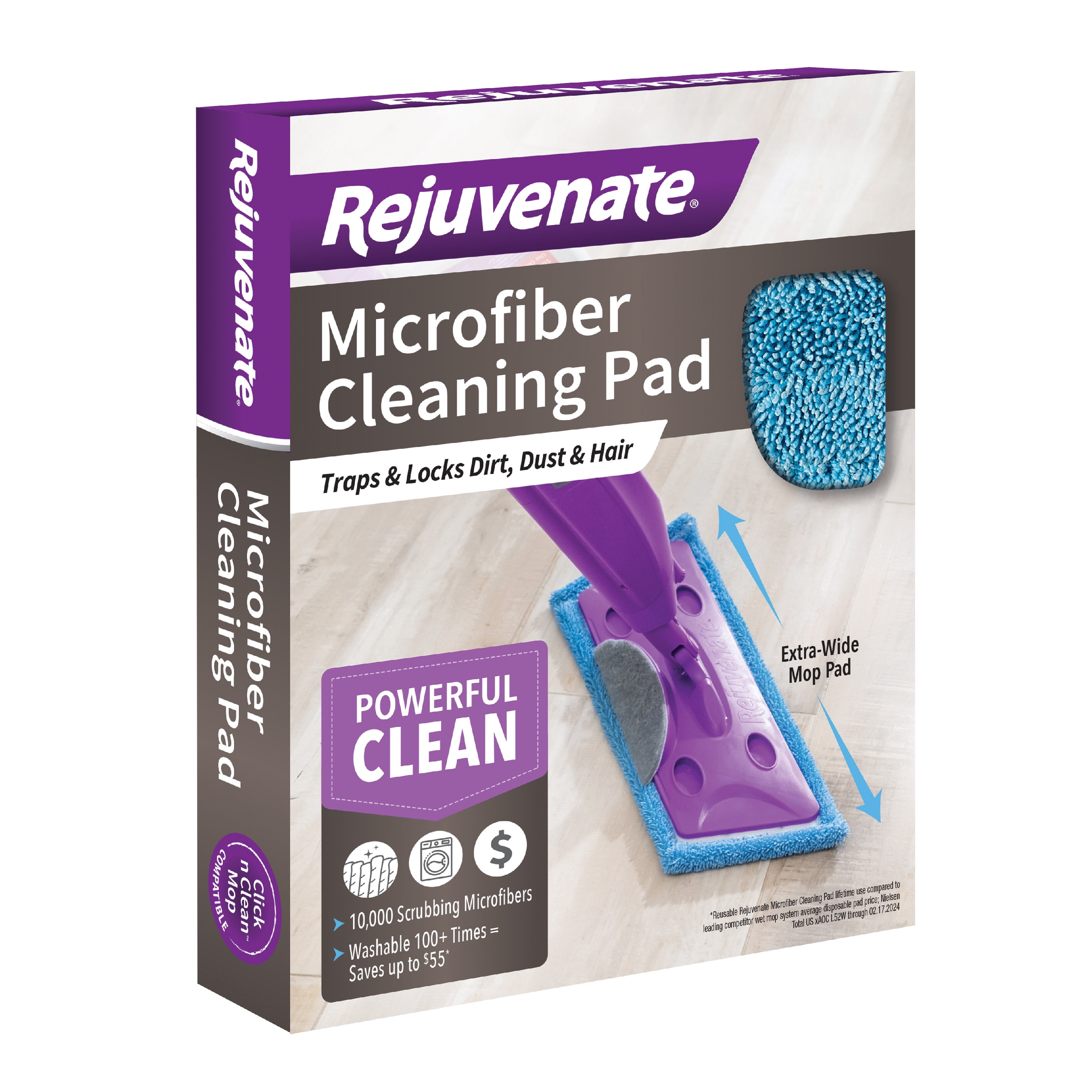 Rejuvenate Click N Clean Microfiber Floor Mop Cleaning Pad Refill