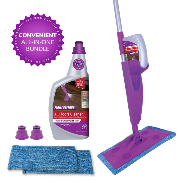 Rejuvenate Click n Clean Multi-Surface Spray Mop System, Floor Cleaner Mop  Kit