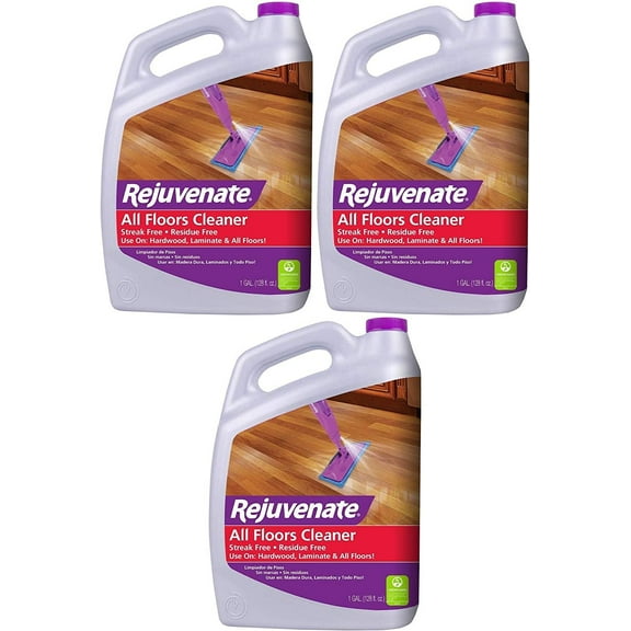 Rejuvenate All-Floors Floor Cleaner - PH Balanced, Shine Booster - 3 Pack, 1 Gal Each