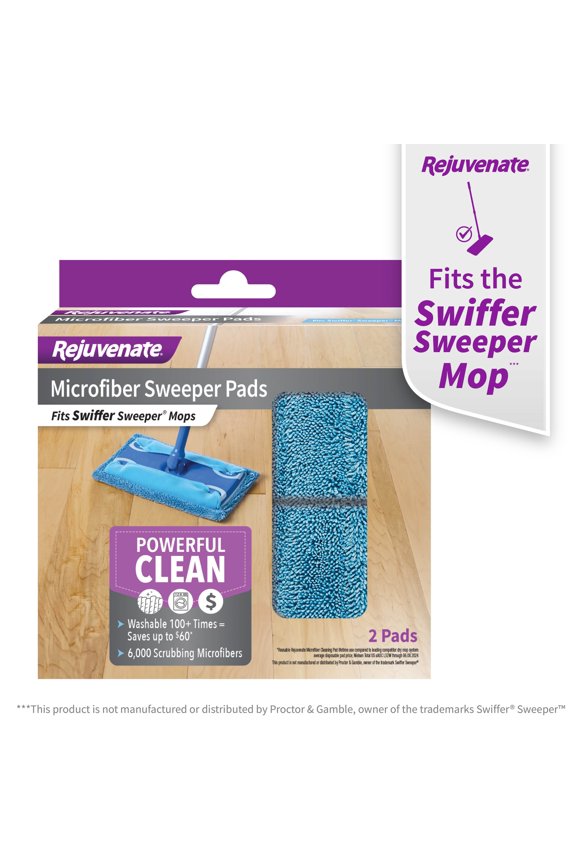 Microfiber Sweeper Pads Fit Swiffer Sweeper Mops, 2 Count