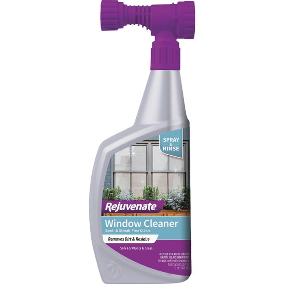 Rejuvenate Outdoor Window Spray and Rinse Cleaner with Hose End Adapter — Garden & Landscape Use, Standard Connection