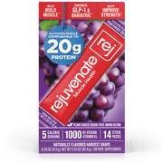 Rejuvenate, Perfect Amino Blend, 1 Stick comparable to 20g Whey Protein, 5 Calories, Vegan, EAA + BCAA for Muscle Growth, Strength & Energy, GLP-1 & Bariatric Support, No Bloat, No Sugar- Grape 14
