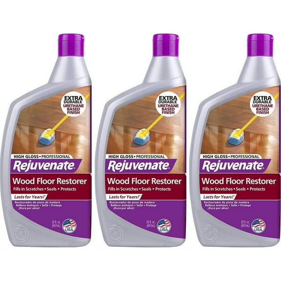 Rejuvenate Professional Wood Floor Restorer RJ32PROFG - High Gloss Finish - 3 Pack, 32-Ounce