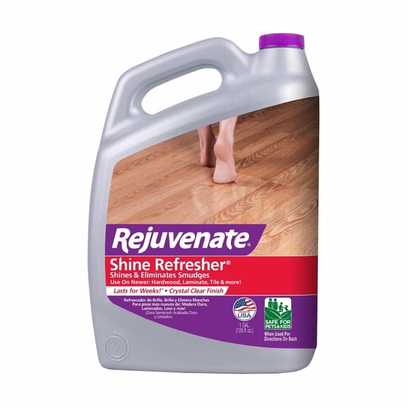 Rejuvenate Shine Refresher Floor Polish, 1 gal, Crystal Clear Finish for Hardwood, Laminate, Tile & More