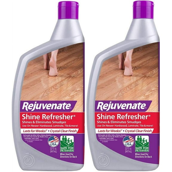 Rejuvenate All Floors Restorer Shine Refresher Polish - Removes Scratches, Streak-Free - 2 Pack