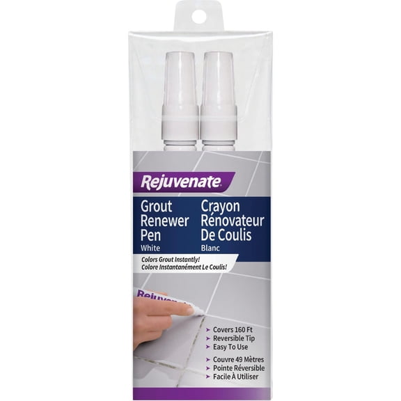 Rejuvenate Grout Restorer Marker Pens Fine Point - White Permanent Marker - 2 Pack