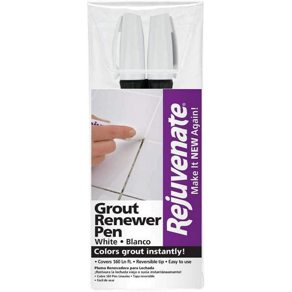 Rejuvenate Grout Restorer Marker Pens Fine Point - White Permanent Marker - 2 Pack