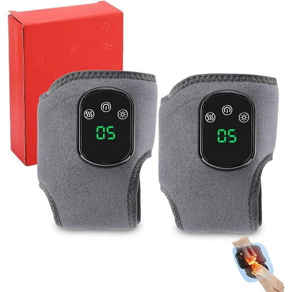 Rejuvenating Foot Triple Massager, a 3-in-1 cordless and portable foot massager with a triple heated ankle bandage, 3 vibration modes, and 5 heat levels to help you relax. Suitable for heels, arches,