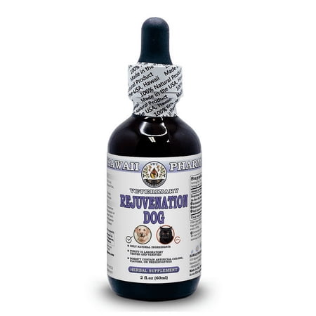 Rejuvenation Dog Natural Alcohol-FREE Liquid Extract, Pet Herbal Supplement. Expertly Extracted by Trusted HawaiiPharm Brand. Absolutely Natural. Proudly made in USA. Glycerite 2 Fl.Oz