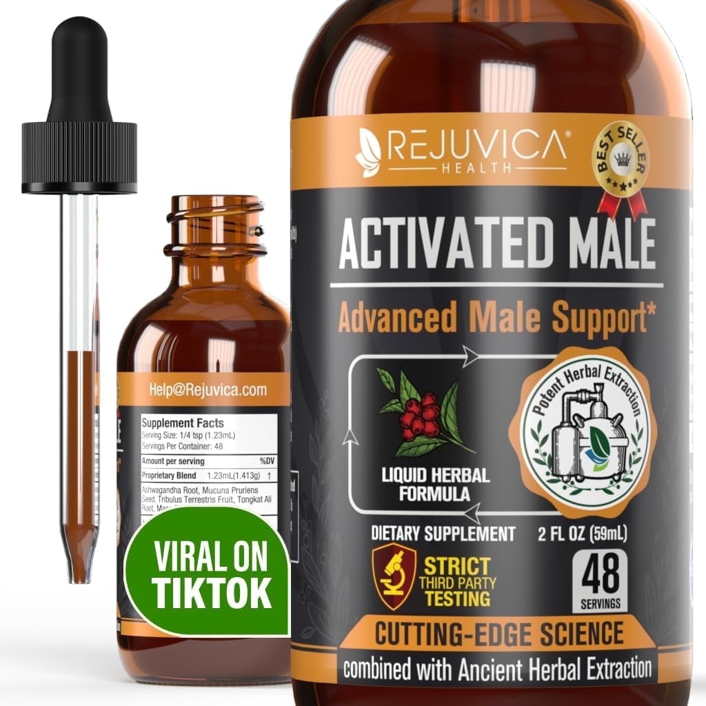 Rejuvica Health Activated Male Support Liquid Supplement - Ashwagandha, Mucuna, & More!