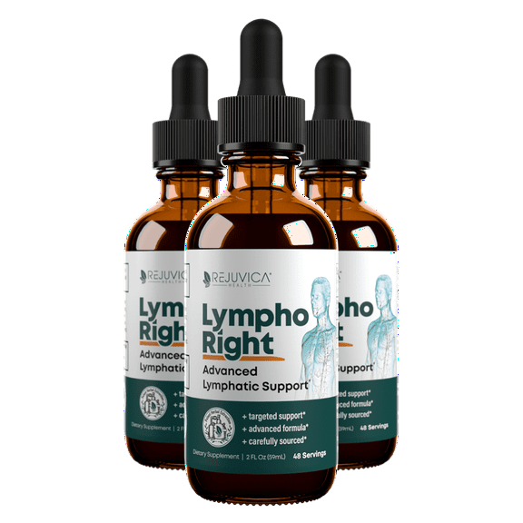 Rejuvica Health Lymphoright - Lymphatic Support Supplement - Echinacea, Elderberry, & More. 3 Pack